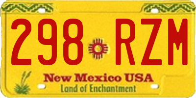 NM license plate 298RZM