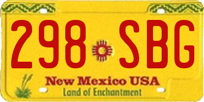 NM license plate 298SBG