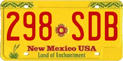 NM license plate 298SDB