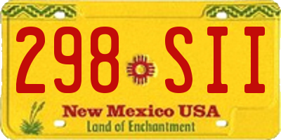 NM license plate 298SII