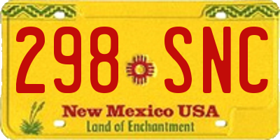 NM license plate 298SNC
