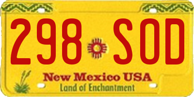 NM license plate 298SOD