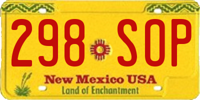NM license plate 298SOP