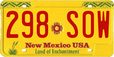 NM license plate 298SOW