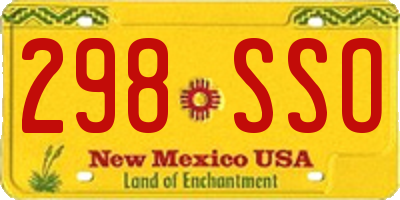 NM license plate 298SSO