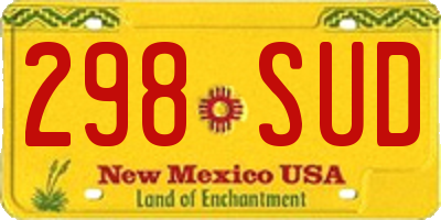 NM license plate 298SUD