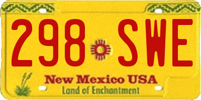 NM license plate 298SWE