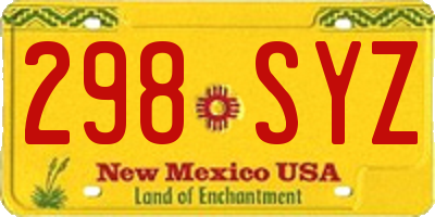 NM license plate 298SYZ