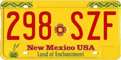 NM license plate 298SZF