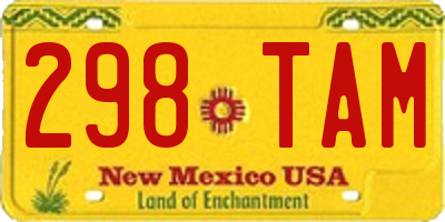 NM license plate 298TAM