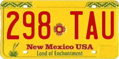NM license plate 298TAU