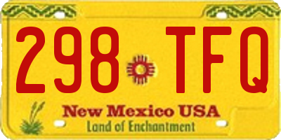 NM license plate 298TFQ