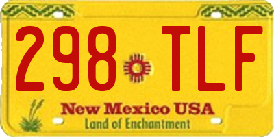 NM license plate 298TLF