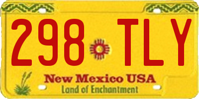 NM license plate 298TLY