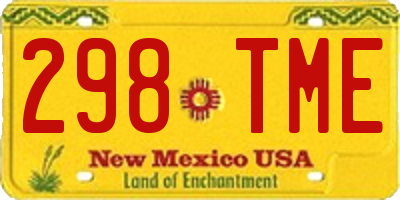 NM license plate 298TME