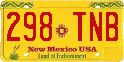 NM license plate 298TNB