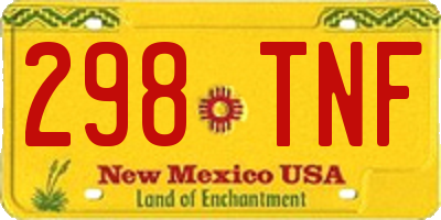 NM license plate 298TNF