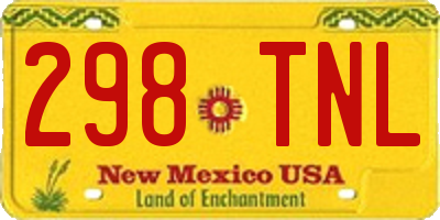 NM license plate 298TNL