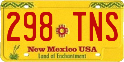 NM license plate 298TNS