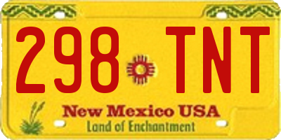 NM license plate 298TNT