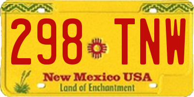 NM license plate 298TNW