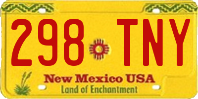NM license plate 298TNY