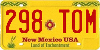 NM license plate 298TOM
