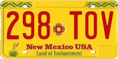 NM license plate 298TOV