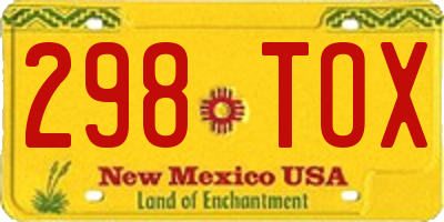 NM license plate 298TOX