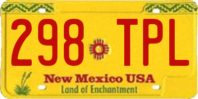 NM license plate 298TPL
