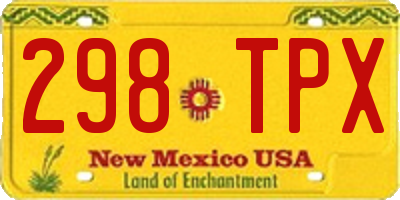 NM license plate 298TPX