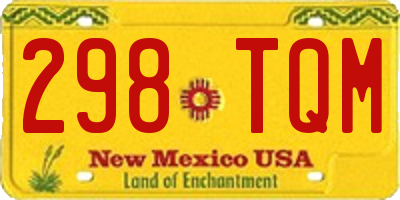 NM license plate 298TQM
