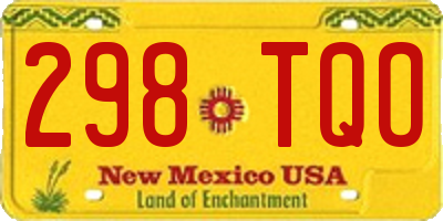 NM license plate 298TQO
