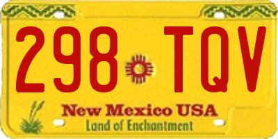 NM license plate 298TQV