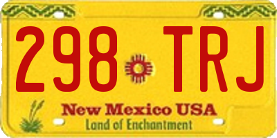 NM license plate 298TRJ