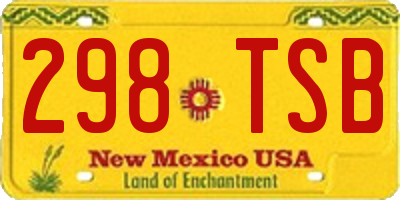 NM license plate 298TSB