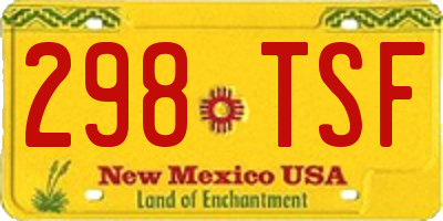 NM license plate 298TSF