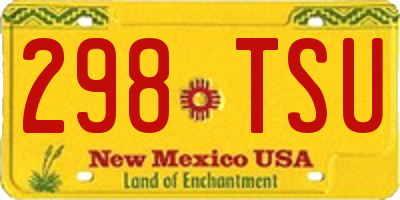 NM license plate 298TSU