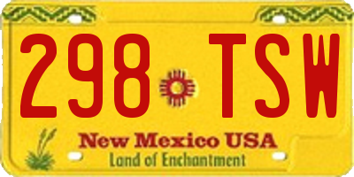 NM license plate 298TSW