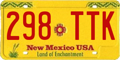 NM license plate 298TTK