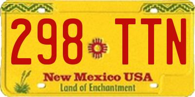 NM license plate 298TTN