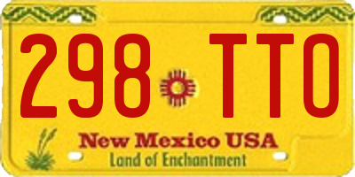 NM license plate 298TTO