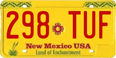 NM license plate 298TUF