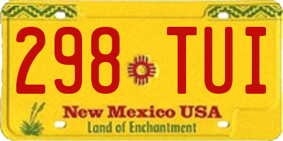 NM license plate 298TUI