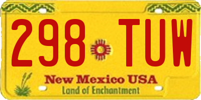 NM license plate 298TUW