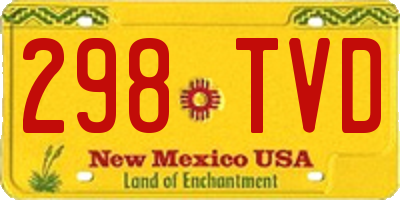 NM license plate 298TVD
