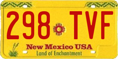 NM license plate 298TVF
