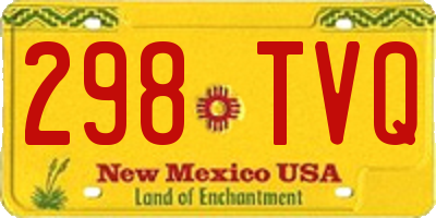 NM license plate 298TVQ