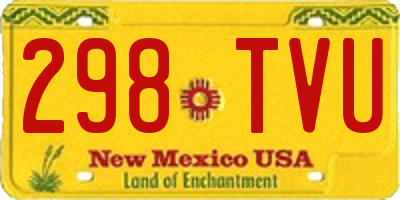 NM license plate 298TVU