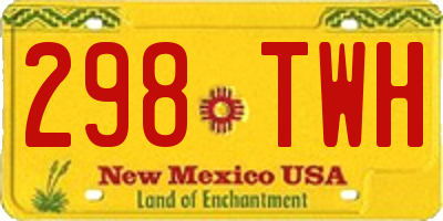 NM license plate 298TWH